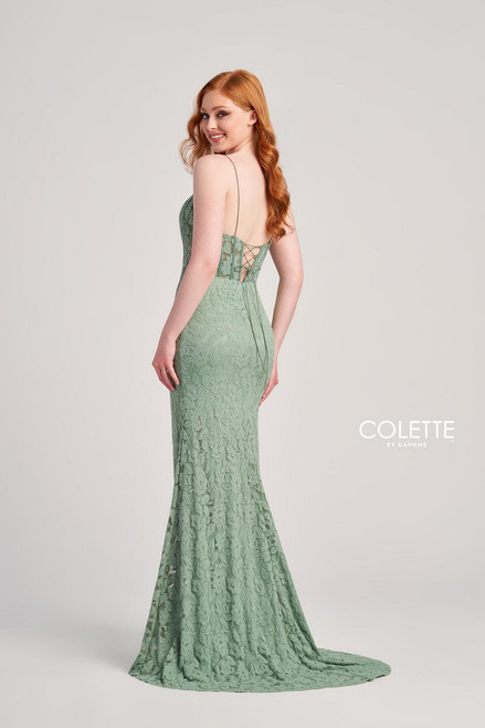 Colette by Daphne CL5268 Stretch Lace Stone Accents Dress