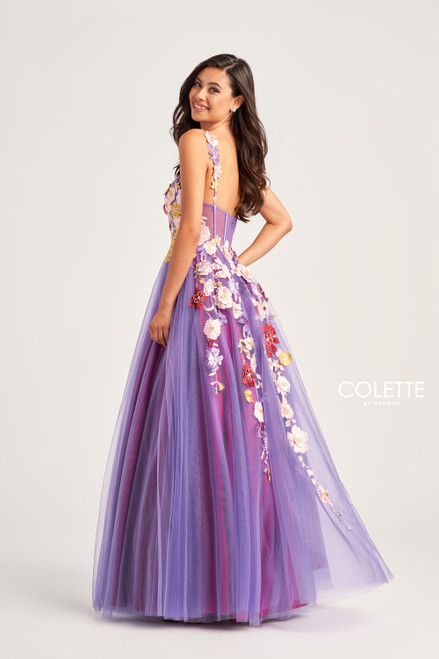 Colette by Daphne CL5270 Tulle Flower Applique Long Dress