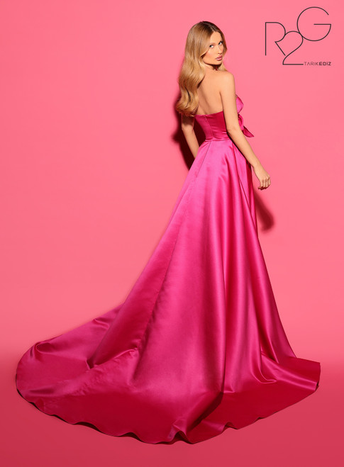 Tarik Ediz 53195 Satin Sweetheart Neck Strapless Long Dress