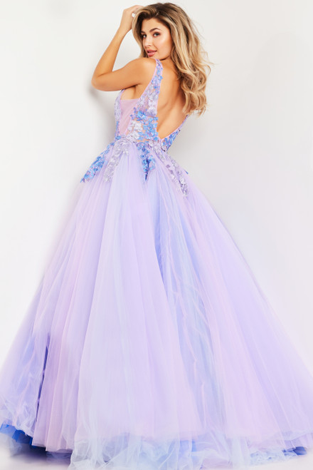 Jovani 24602 Tulle Floral Embroidered Bodice Long Ballgown