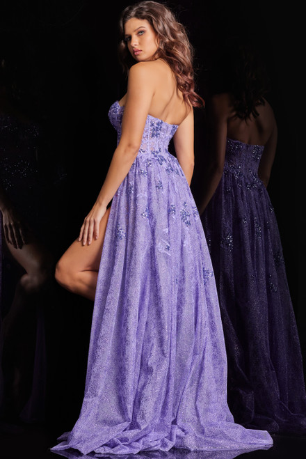 Jovani 26232 Tulle Embellished Strapless Floor Length Dress
