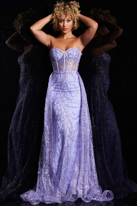 Jovani 36736 Tulle Sequin Embellished Sweetheart Neck Dress