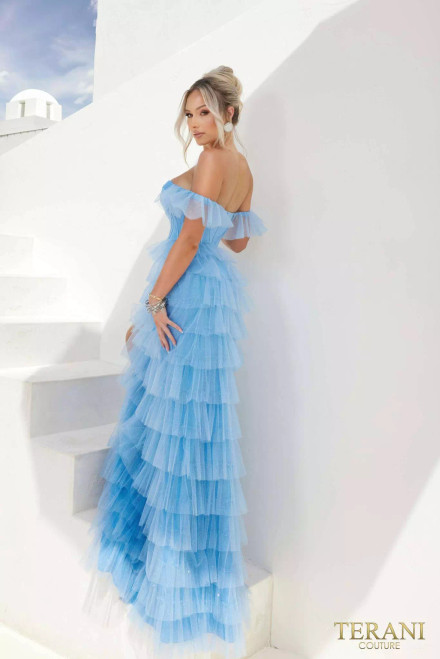 Terani Couture 241P2216 Glitter Tulle Off-Shoulder Ballgown