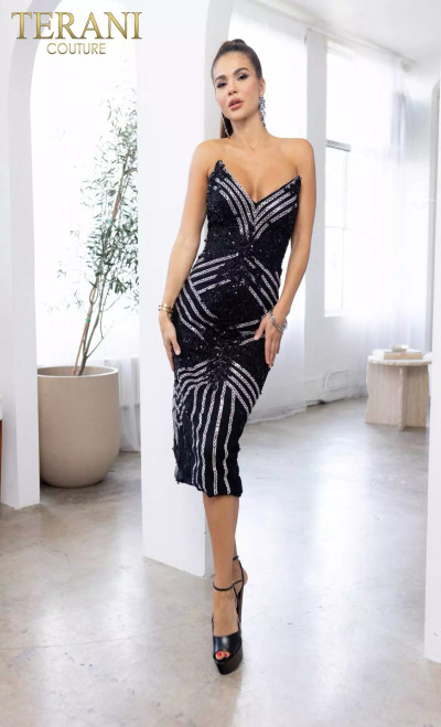 Terani Couture 241C2301 Tulle Bodycon Sleeveless Short Dress