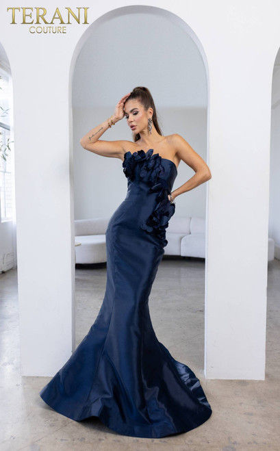 Terani Couture 241E2512 Mikado Strapless Sleeveless Dress