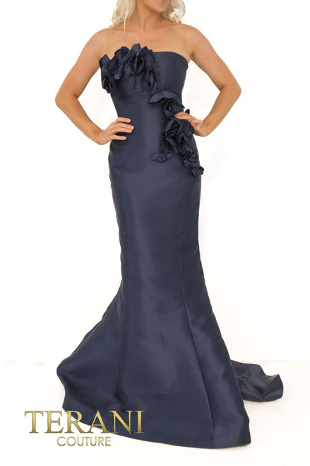 Terani Couture 241E2512 Mikado Strapless Sleeveless Dress