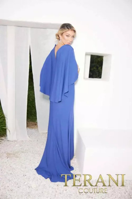 Terani Couture 241M2710 Crepe Back Satin Sleeveless Dress