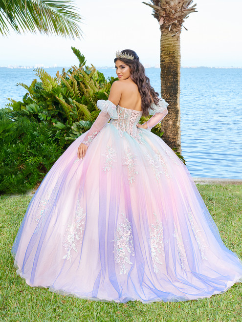 Fiesta Gowns 56499 Lace Tulle Strapless Long Ball Gown