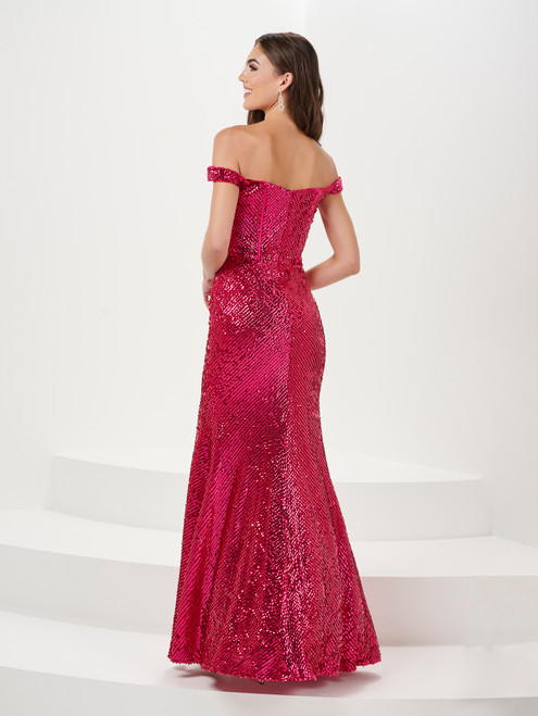 Panoply 14158 Sequins Off Shoulder Sweetheart Neck Long Gown
