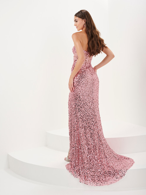 Panoply 14170 Sequins Strapless Sweetheart Neck Long Gown