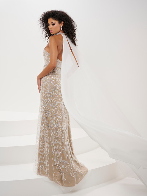 Panoply 14189 Beaded Tulle Strapless Sweetheart Neck Gown