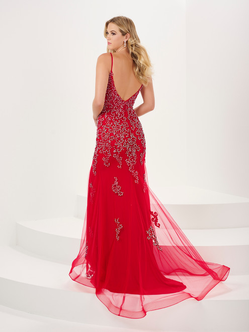 Panoply 14199 Lace Spaghetti Strap Sleeve V-Neck Long Gown