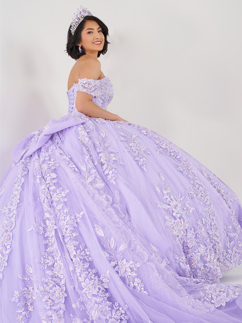 Quinceanera 26072 Floral Lace Tulle Sweetheart Neck Gown