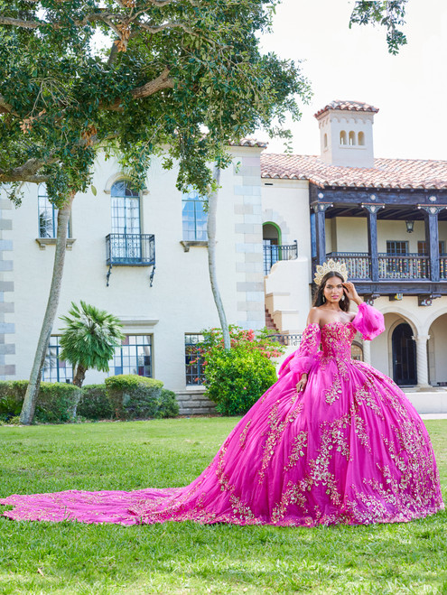 Quinceanera 26075 Lace Tulle Strapless Long Ball Gown