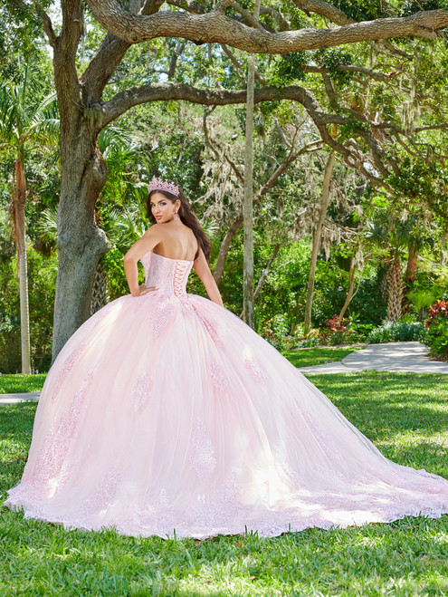 Quinceanera 26076 Lace Tulle Strapless Long Ball Gown