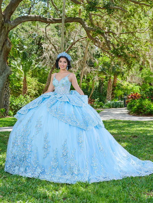 Quinceanera 26077 Lace Tulle Spaghetti Strap Neck Ball Gown
