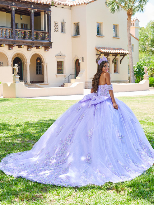 Quinceanera 26078 Lace Tulle Off Shoulder Sleeve Ball Gown