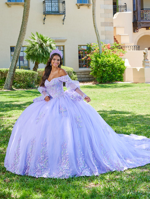 Quinceanera 26078 Lace Tulle Off Shoulder Sleeve Ball Gown