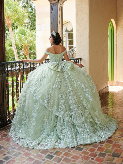 Quinceanera 26080 Lace Tulle Off Shoulder Sleeve Ball Gown