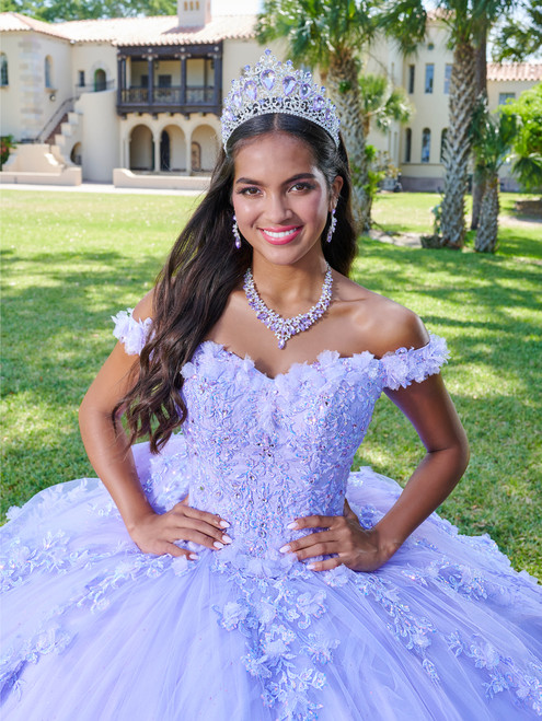 Quinceanera 26080 Lace Tulle Off Shoulder Sleeve Ball Gown