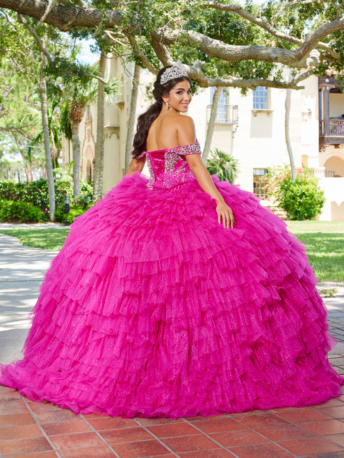 Quinceanera 26081 Lace Tulle Off Shoulder Sleeve Ball Gown