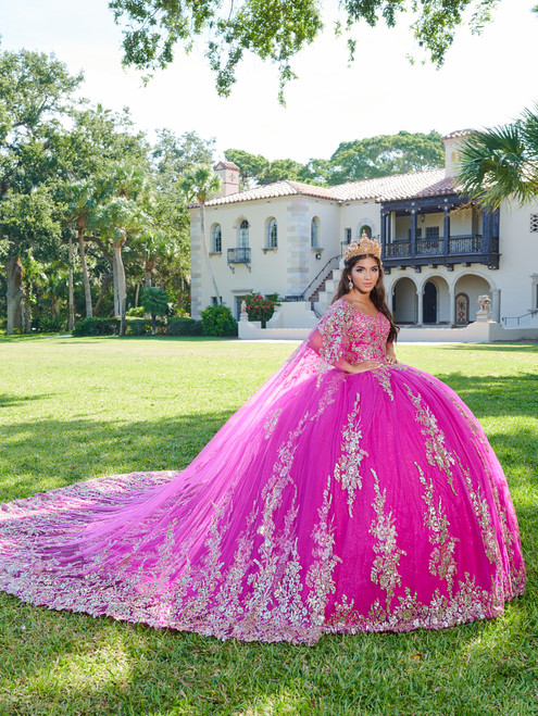 Quinceanera 26083 Lace Tulle Off Shoulder Sleeve Ball Gown