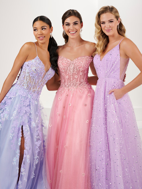 Tiffany Designs 16064 3D Floral Sparkle Tulle Long Dress
