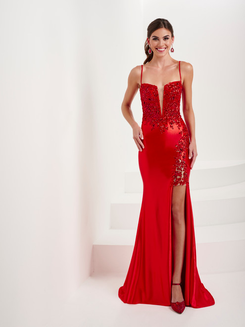 Tiffany Designs 16086 Spandex Jersey Sleeveless Long Dress