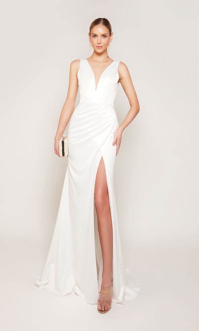 Alyce Paris 7092 Perfect Satin Plunging Neck Wedding Dress