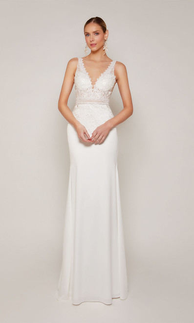 Alyce Paris 7097 Perfect Satin V-neck Straight Wedding Dress