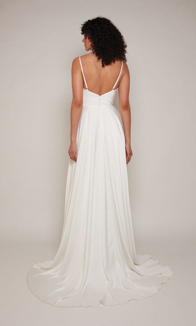 Alyce Paris 7100 Perfect Satin Cowl Neck Long Wedding Dress