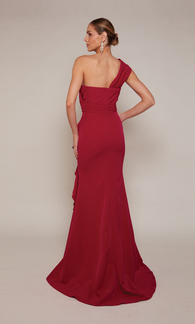 Alyce Paris 27646 Faille One Shoulder Straight Long Dress