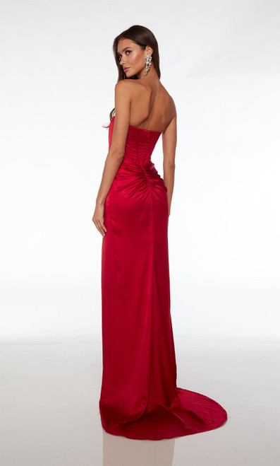 Alyce Paris 61489 Satin Strapless Neckline Straight Dress