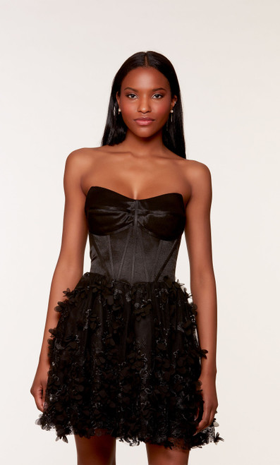 Alyce Paris 3173 Tulle-Lace Strapless A-line Short Dress