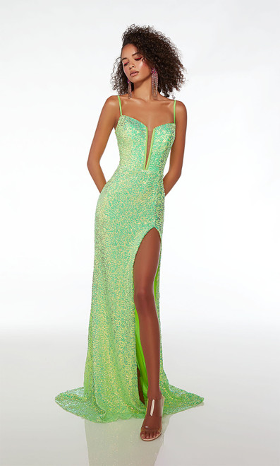 Alyce Paris 61556 Sequins Plunging Neckline Straight Dress