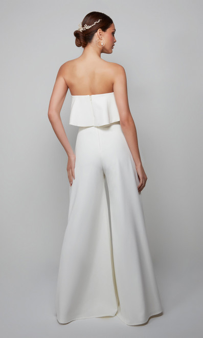 Alyce Paris 70015 Strapless Ruffle Top Wide Leg Jumpsuit