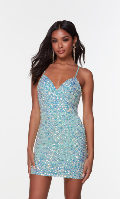 Alyce Paris 4543 Sequins Sweetheart Neckline Short Dress