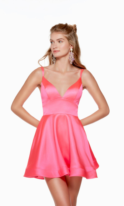 Alyce Paris 3126 Luminous Satin Sleeveless Short Dress