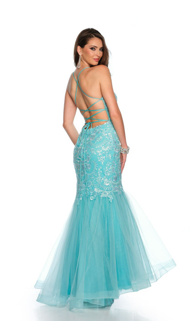 Dave & Johnny 11372 V-neck Sleeveless Fitted Mermaid Dress