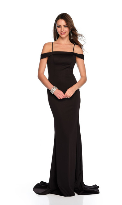 Dave & Johnny 11399 Off Shoulder Straps Fitted Formal Dress