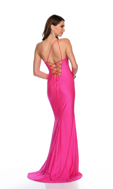 Dave & Johnny 11528 One Shoulder Sleeveless Fitted Dress