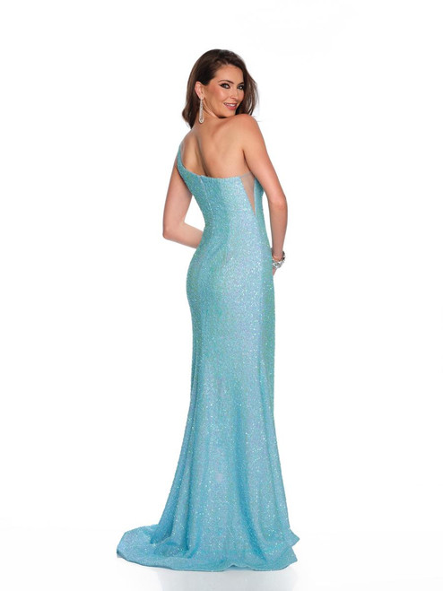 Dave & Johnny 11638 Illusion Cut Out One Shoulder Long Dress