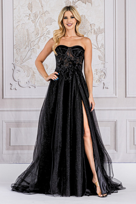 Amelia Couture TM1015 Strapless Sweetheart Neck Long Dress