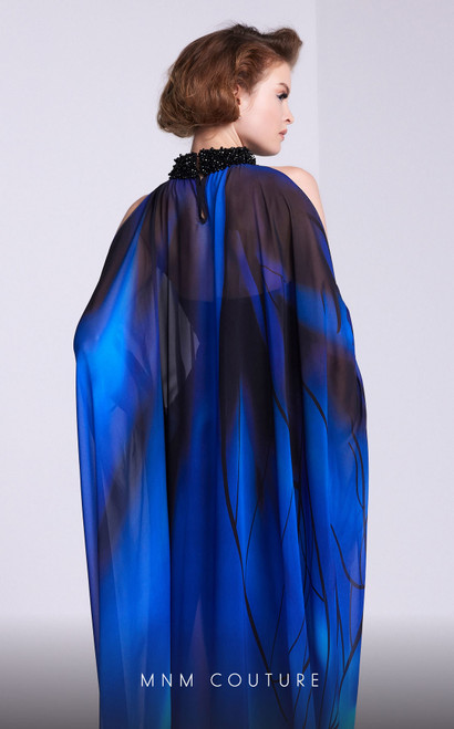 MNM Couture NA0101 High Neckline Floor Length Dress