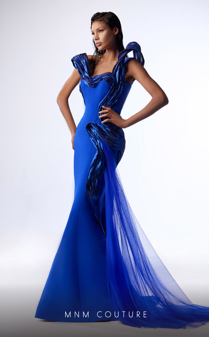 MNM Couture G1728 Straight Neck Sleeveless Fitted Dress