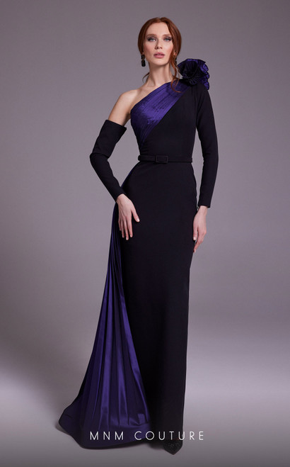 MNM Couture N0529 Ayesmatrick Neck Long Sleeves Dress