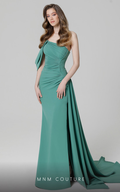 MNM Couture N0473 Ayesmatrick Neck Fitted Long Dress