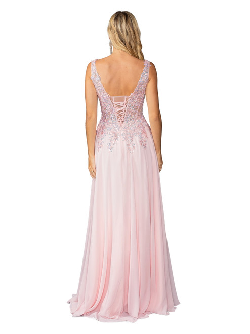 Dancing Queen 4446 Sleeveless Embroidered Bodice A-Line Gown