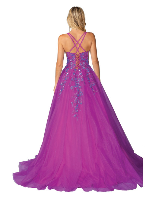 Dancing Queen 4460 Floral Embroidery Sleeveless Ballgown