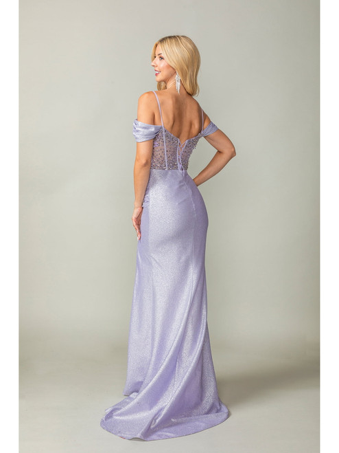 Dancing Queen 4367 Embellished Off-Shoulder Sleeves Gown